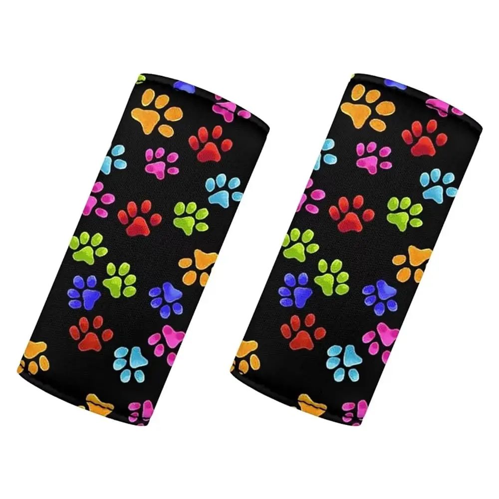 

Free ShippingColorful Paws Luggage Handle Wrap Cute Suitcase Protective Handle Cover Set of 2 Pcs,Lovely Footprint Luggage Ident