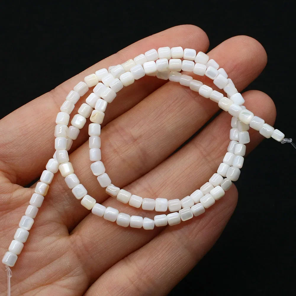 White Natural Shell Bead Mother of Pearl Cylindrical Rice Shape Loose Bead Spacer Bead for Jewelry Making DIY Bracelet Necklace