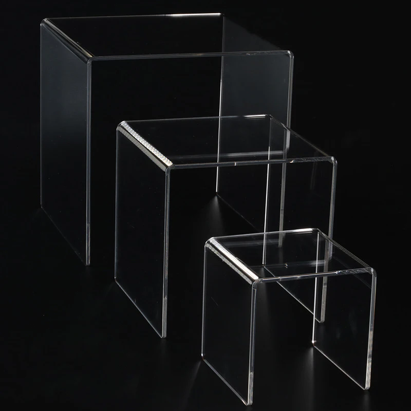 3PCS Acrylic Display Riser For Funko Figures,Cupcake,Dessert,Perfume;Cosmetics Rack;Doll Shelf Organizer,BlindBox Display Stand