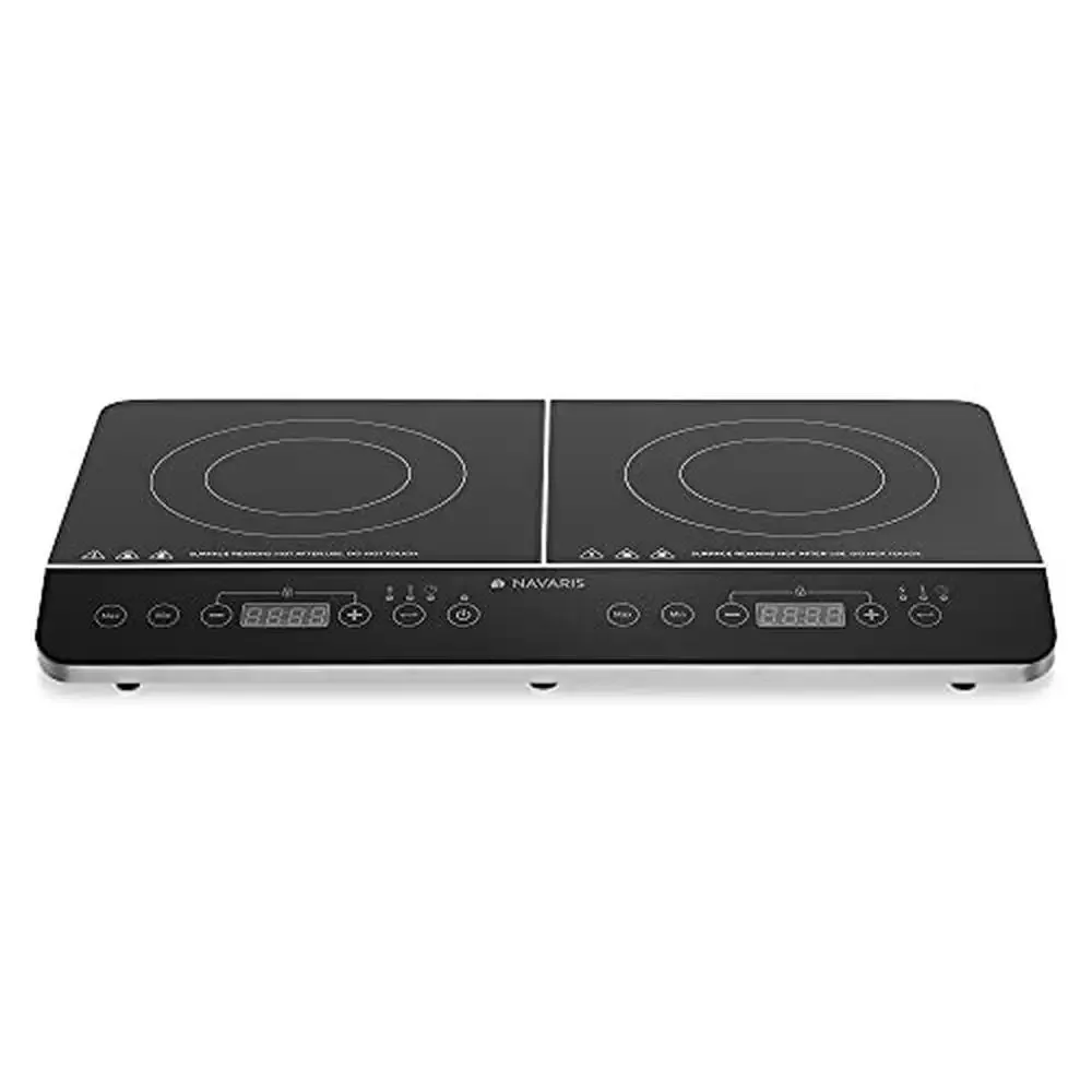 Dual Induction Cooktop Portable Electric Stove Burner Touch Screen Timer Control 24 x 14  3 Inches