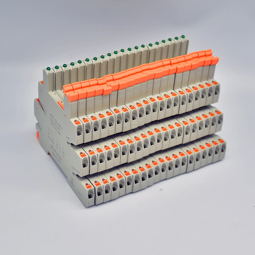 （Without relay）20pcs  Hf41F Relay Slim Relay base12V 24V DIN Rail Mounted Interface Relay Module base With Led