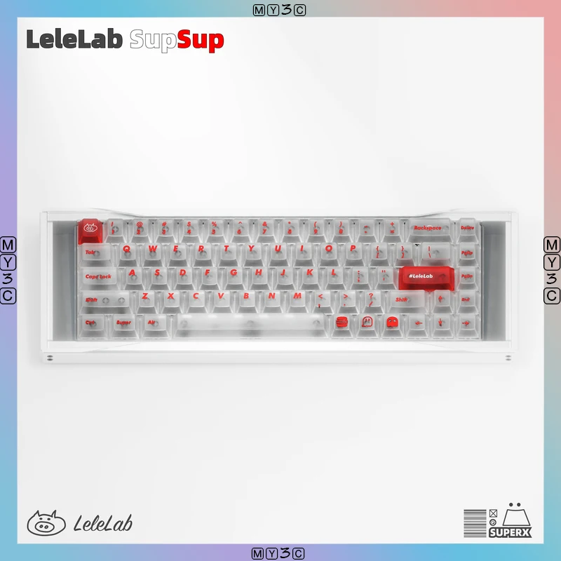 

LeleLab SupSup ABS White Transparent Mechanical Keyboard Keycaps Compatible With Wooting Melgeek Atk Original Factory Keycaps