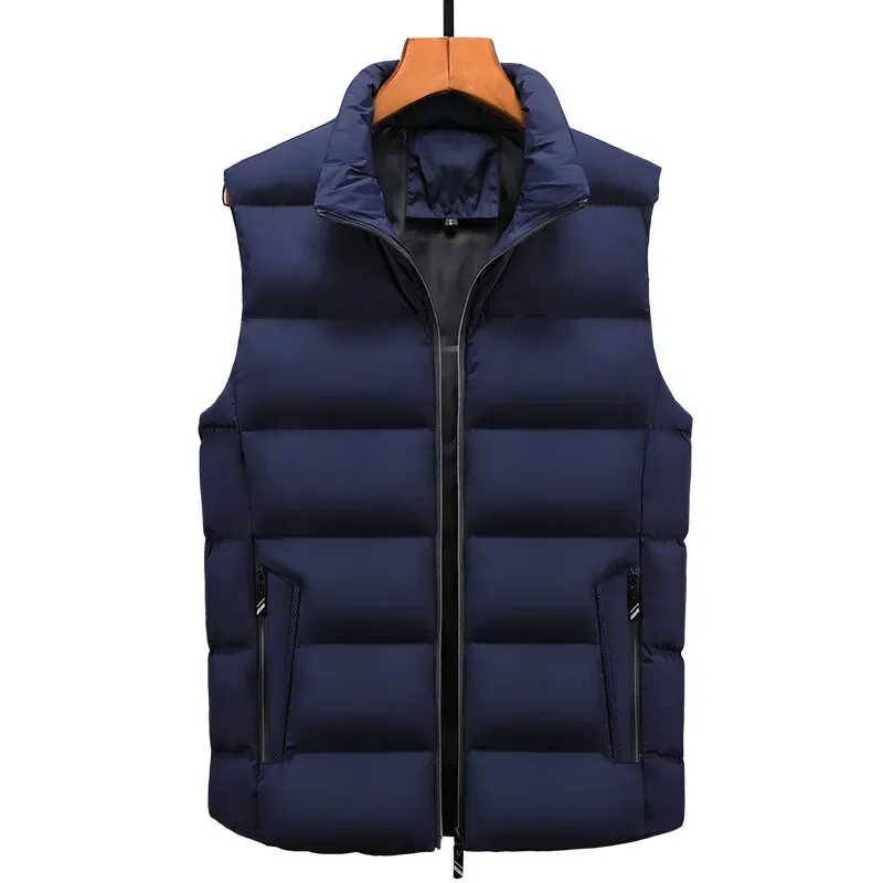 

LIBIELIY Men Solid Color Zipper Loose Vest Jacket Men's Women Casual Comfortable Sleeveless Jackets Couples Thickened Cotton Wai