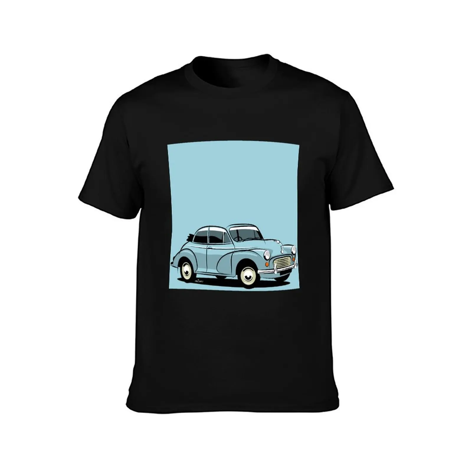 Morris Minor 1000 tourer blue T-Shirt, Summer Casual Cotton Tee, Oversized Streetwear Tops, Vintage Graphic Print, 100% Cotton