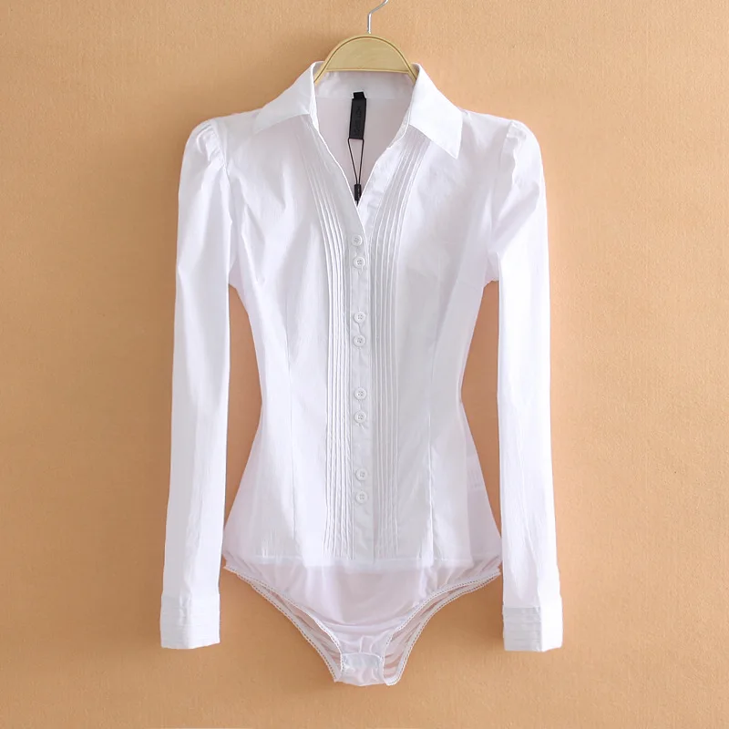 

Business commuter professional one-piece shirt women's long-sleeved white crotch, classic new