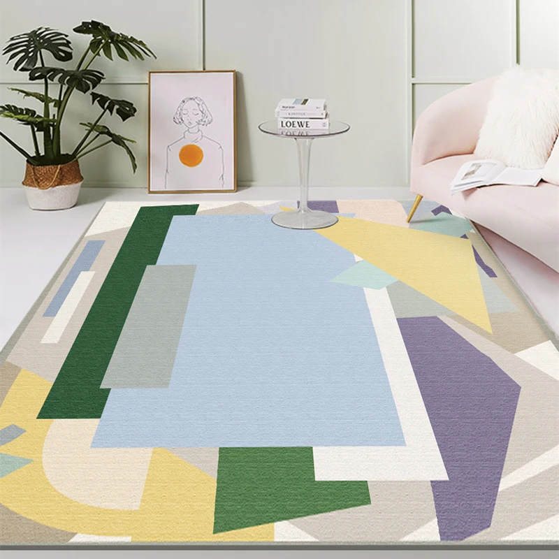 

Geometric Art Living Room Decoration Rugs Home Cloakroom Lounge Rug Soft Fluffy Thicken Plush Carpets Large Area Bedroom Carpet