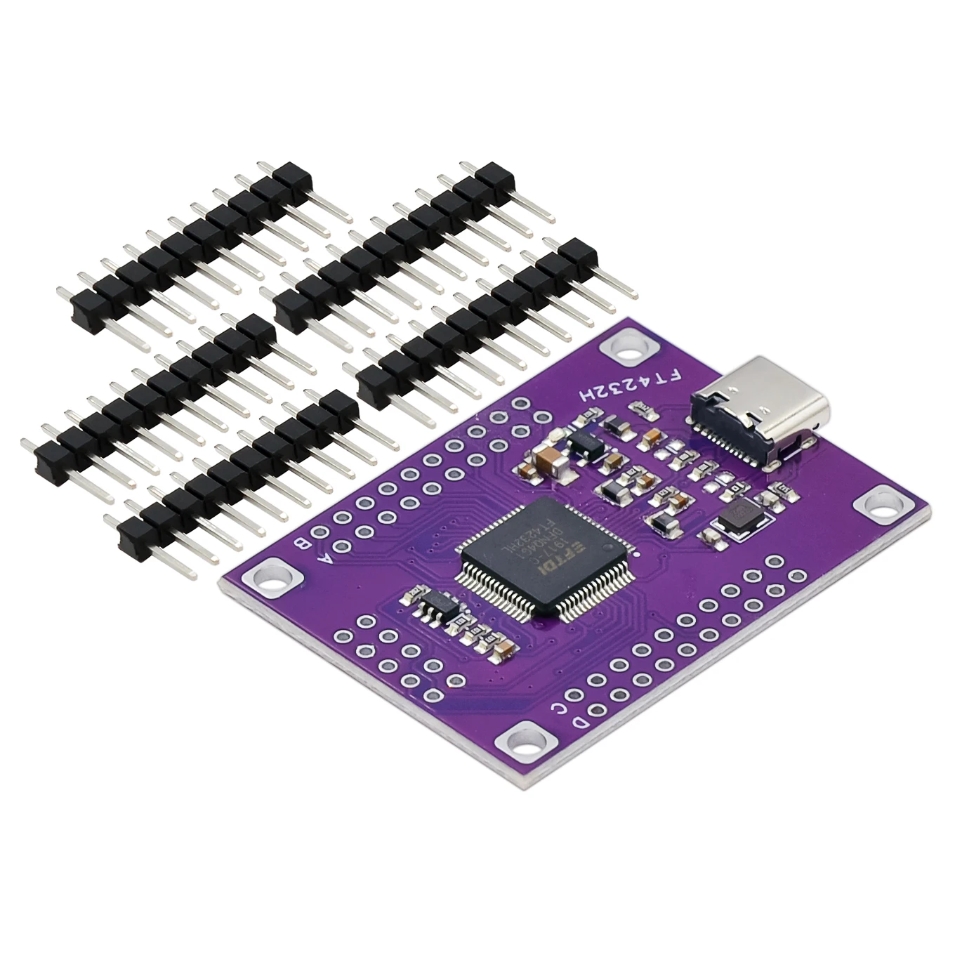 FT4232 Four-channel TYPE-C to Serial Port UART/SPI/I2C/JTAG/RS232 /RS485/RS422 Module 4 Channel FT4232HL