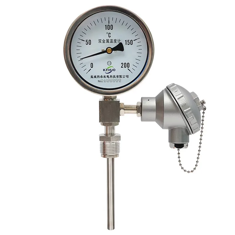 

Remote Transmission Bimetal Thermometer WSSP411 Temperature WTYY1021 with Pt100 Output Remote Transmission 4-20MA