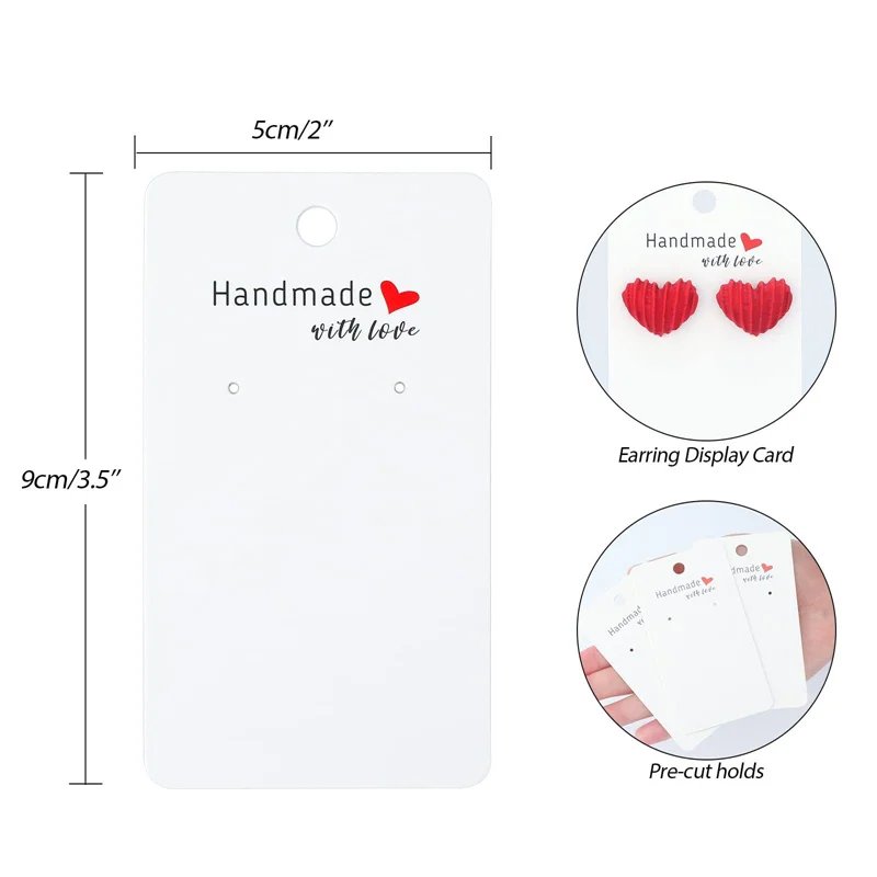 50pcs Love Printed Earrings Display Cards