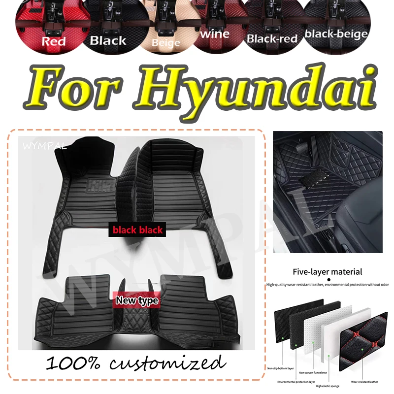 

Роскошные автомобильные коврики на заказ для Hyundai Santa Fe Nexo Getz Sonata i20 i40 Wagon Starex Accent, автомобильные коврики, полные накладки