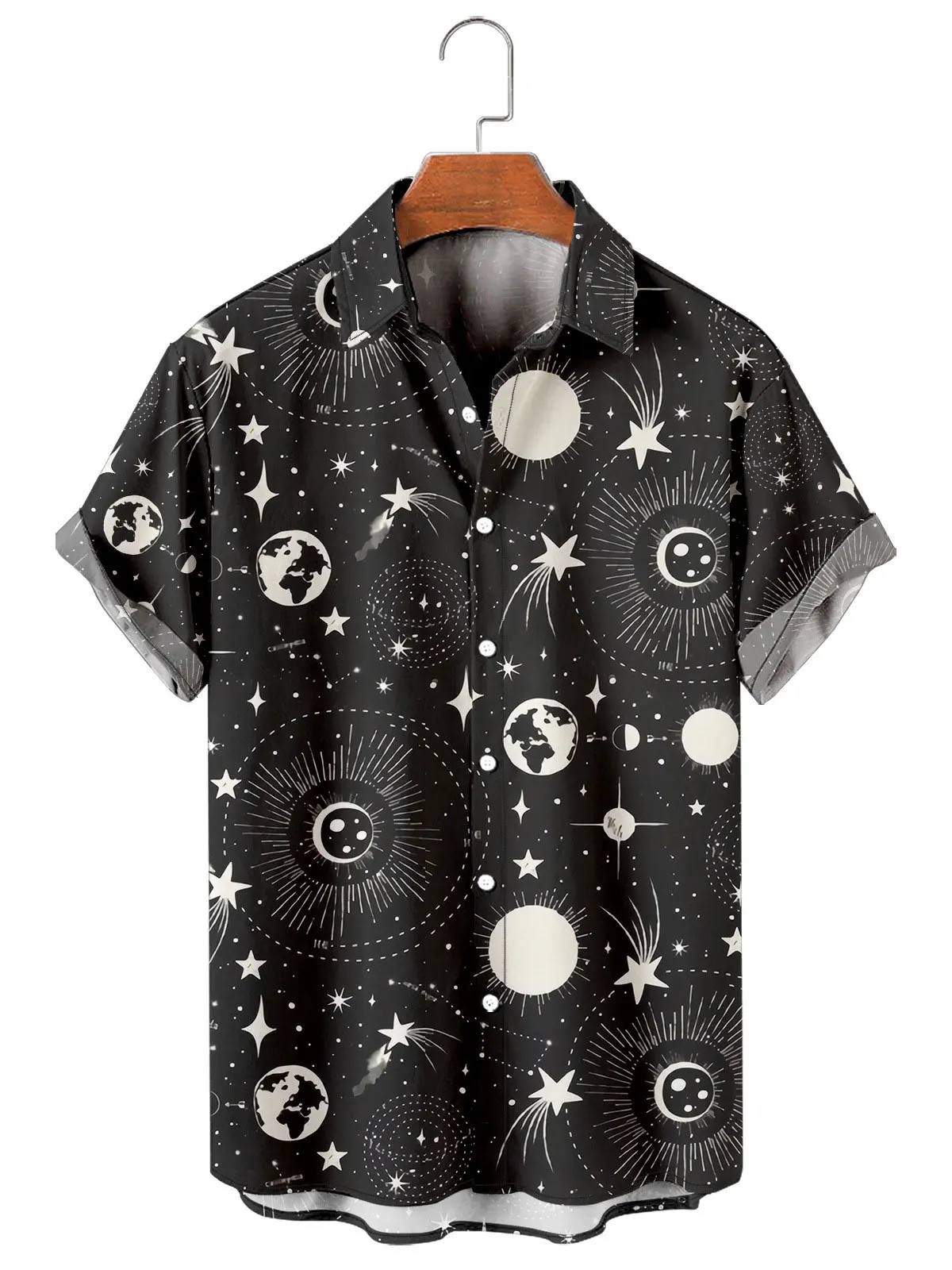 

Men's Fashion Y2K Hombre T-Shirts Hawaiian Shirt Starry Floral 3D Print Cozy Casual Short Sleeve Beach Oversized Clothes 26