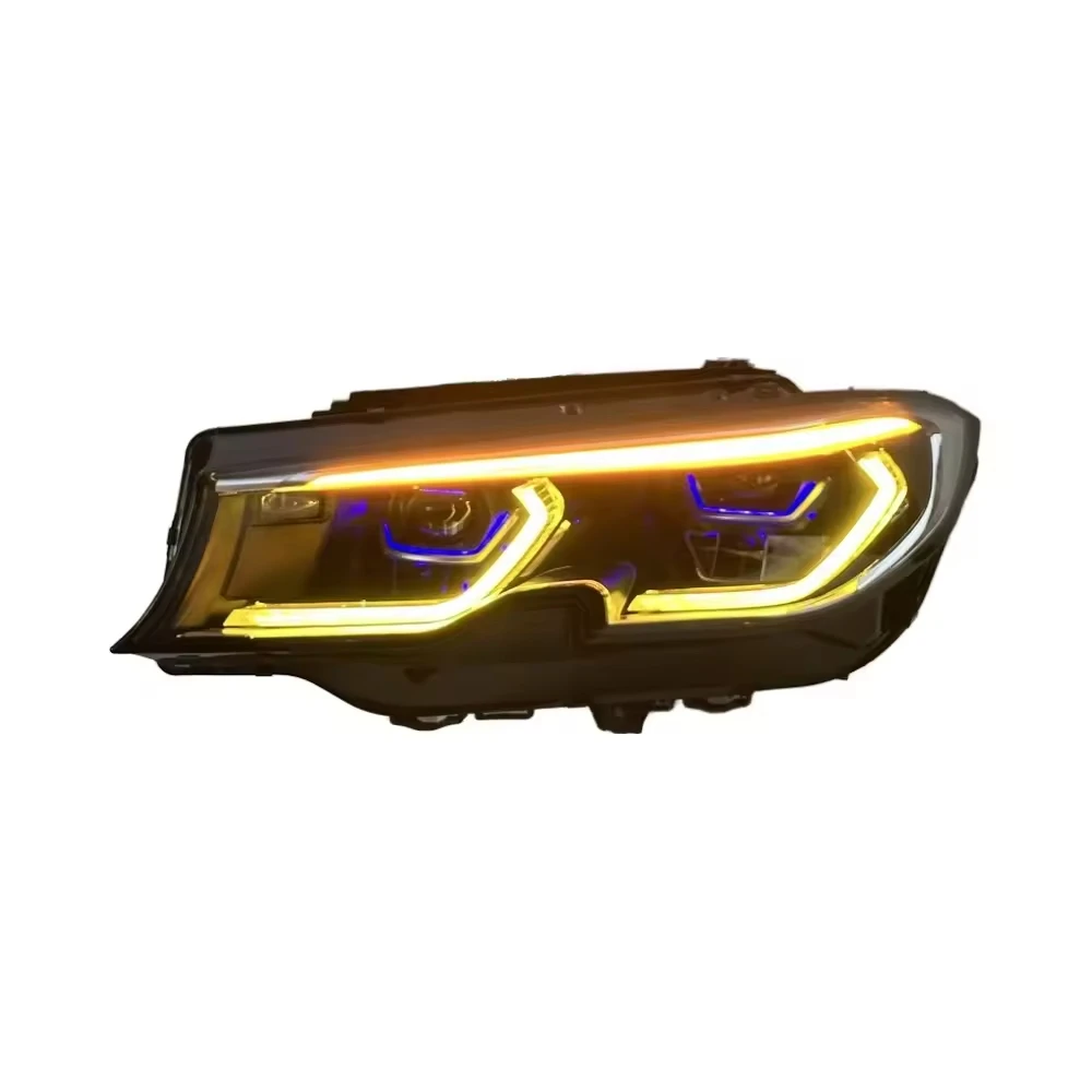 Auto New Upgrade Three Colors Drls Switchable Headlight For BMW 3 Series G20 G80 G28 M3 2019-2022 Amber/ Yellow/ White