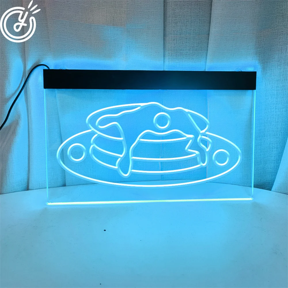 Cake ice cream 3D Carving Neon Sign Acrylic LED Flex Neon Dessert Shop Cafe Home Restaurant Use Open Light Cake Wall Decoration