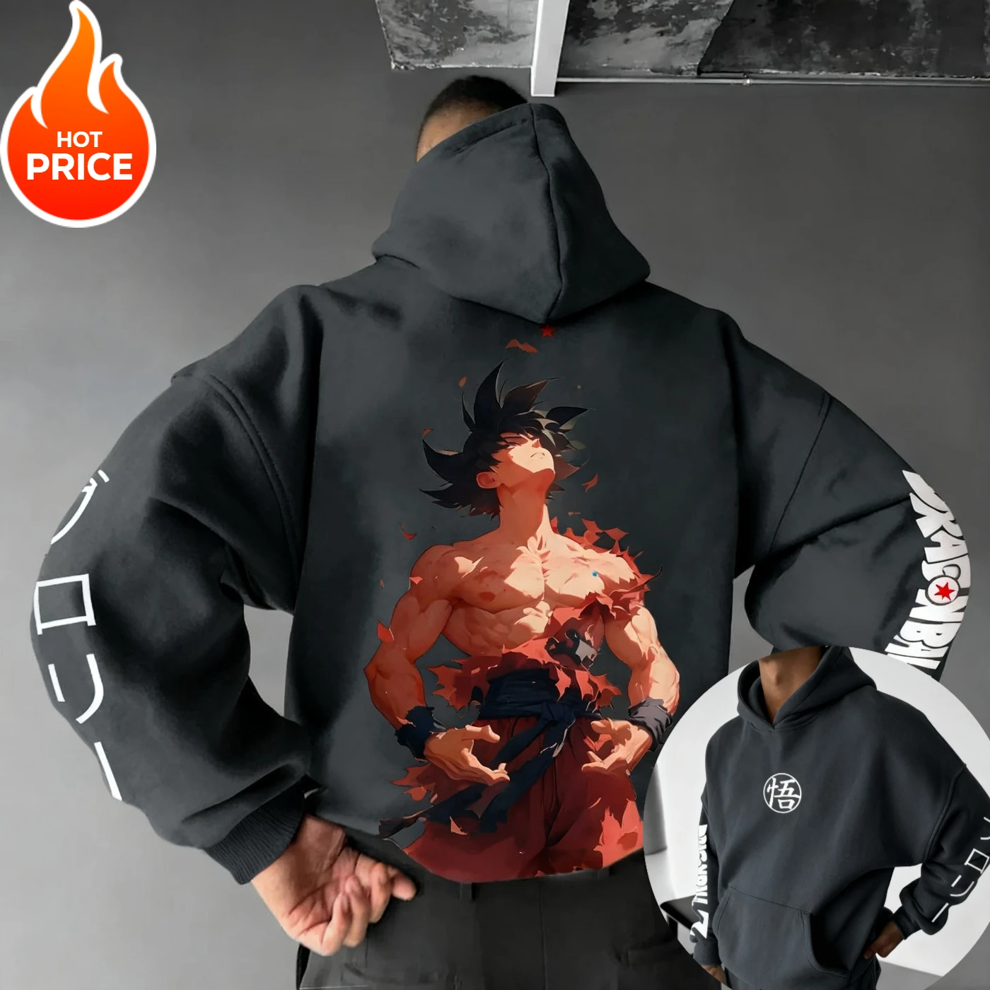 

Son Goku Saiyan Dragon Ball Harajuku Winter Men's Hoodie Streetwear Vintage Women's Oversized Hoodie Long-Sleeve Unisex Top Y2K