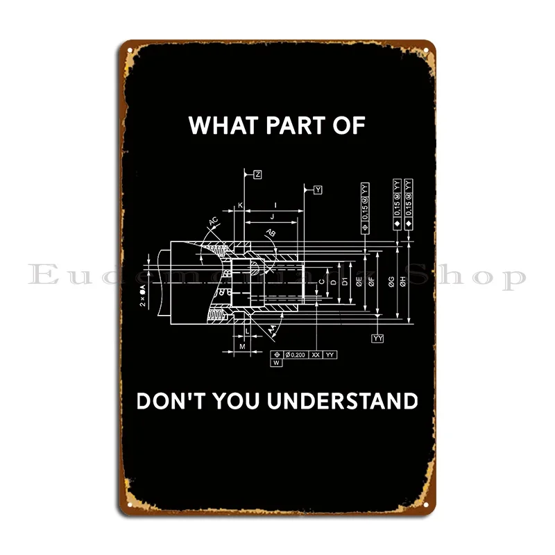 Funny Engineering Mechanical Engineering Metal Signs Cinema Living Room Designer Mural Mural Tin Sign Poster
