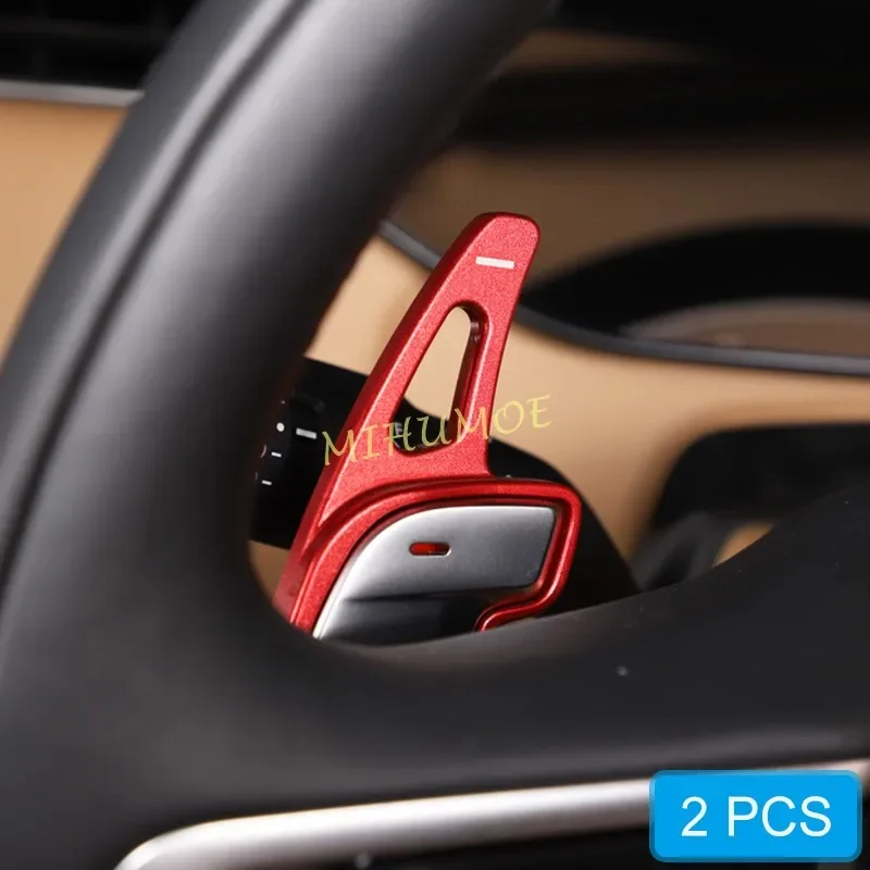 

Red Aluminum Steering Wheel Paddle Shifter Extension Gear Shift Trims For Land Rover Jaguar 2021 2022 2023 2024 Accessories