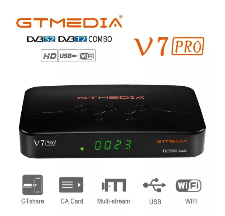 Scatola TV con ricevitore satellitare TV GTMEDIA V8 UHD di vendita calda ​ DVB S2 T2 4K Ultra HD, stock WIFI integrato nella Spagna Lettore multimediale CZ