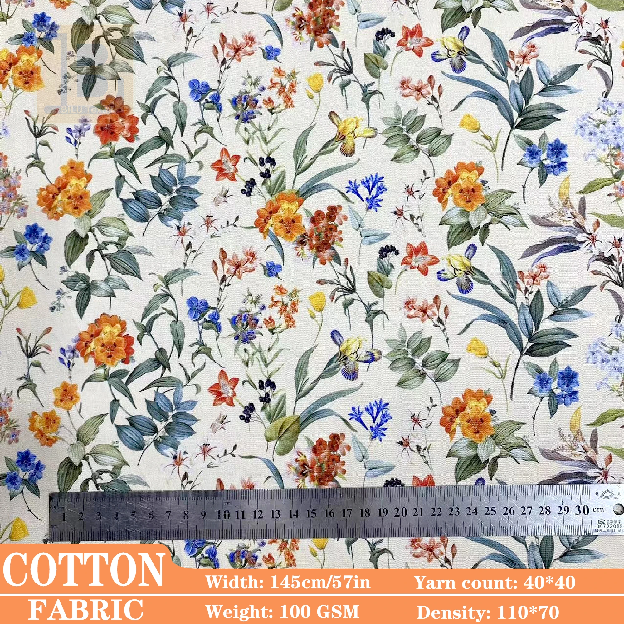 

Cotton Poplin Fabric，Floral for Kids Women's Dresses, Clothing & DIY Sewing Designer Cloth (by Meter)