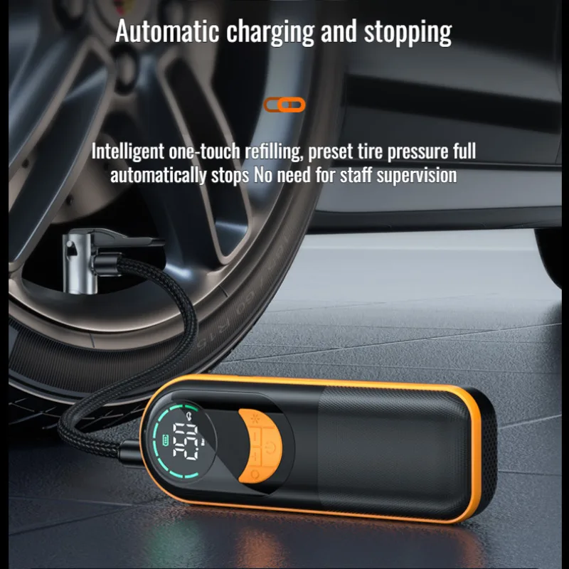 Car multifunction digital display mini portable inflatable pump car wireless charging pump