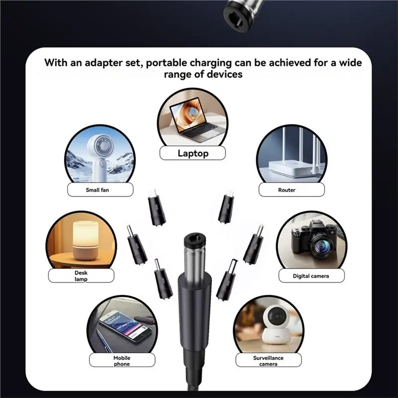 M52K-Type-C To DC Power Boost Cable USB C Adapter With 8 Adapters DC 5V 9V 12V 15V 20V 28V Adjustable Voltage Output Converter