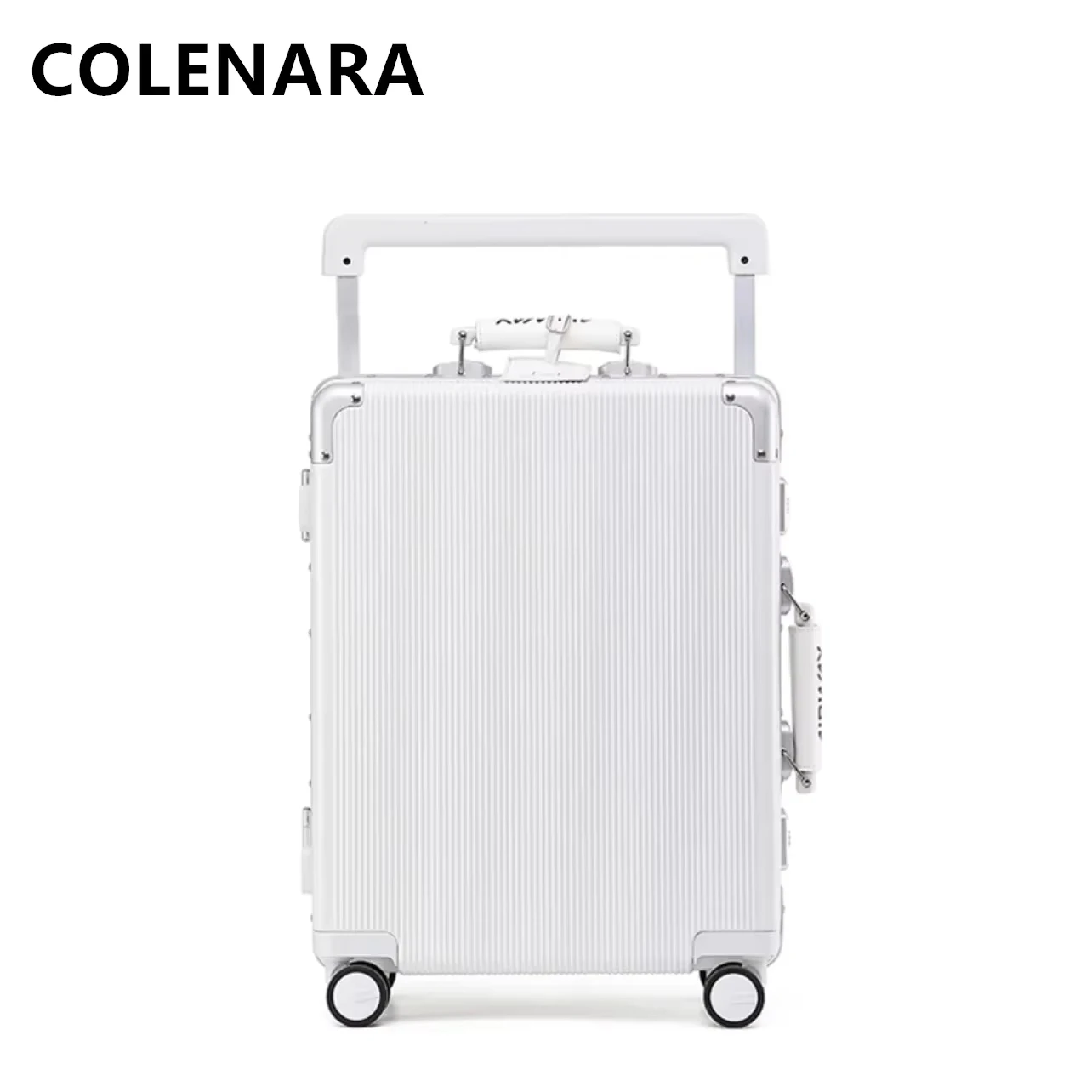 COLENARA ABS+PC Luggage Aluminum Frame Boarding Box Large Capacity Trolley Case 20