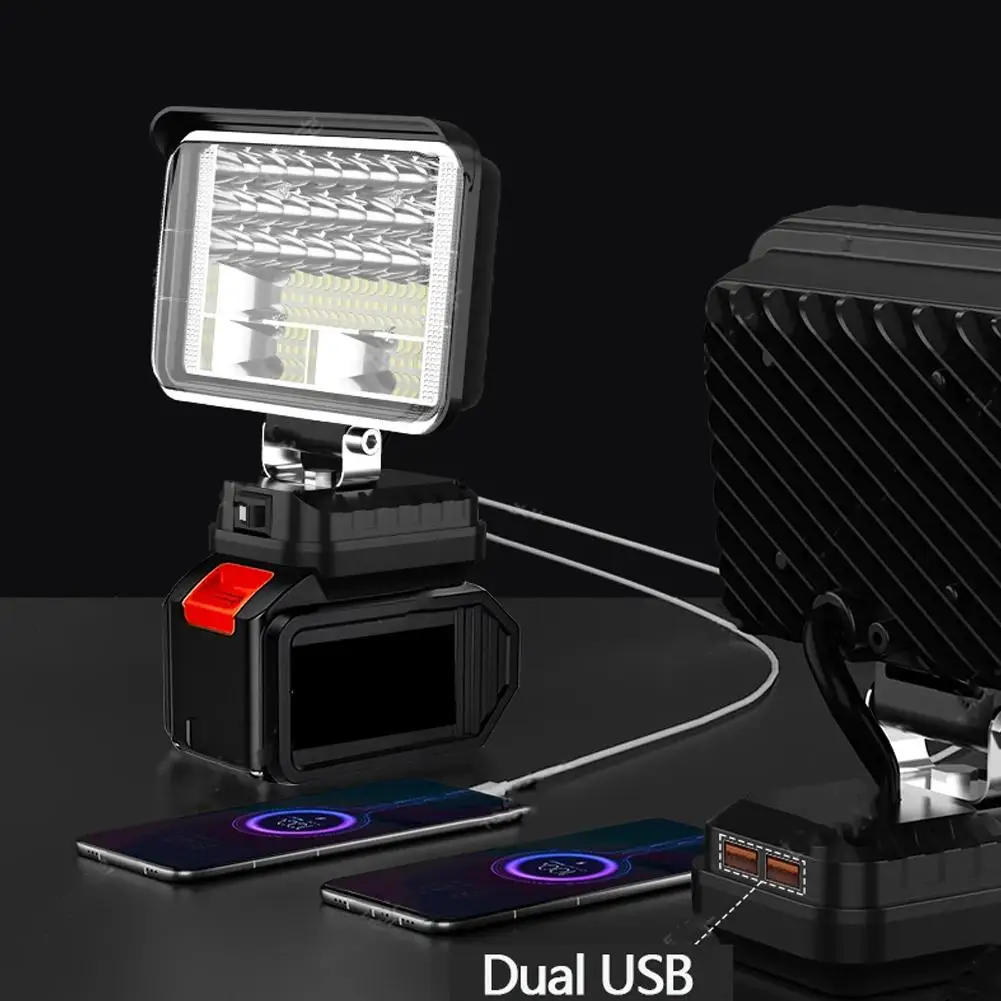 Outdoor Emergency Work Light With USB Multifunctional LED Work Light For Makita 18V Interface Outdoor Waterproof Floodlight