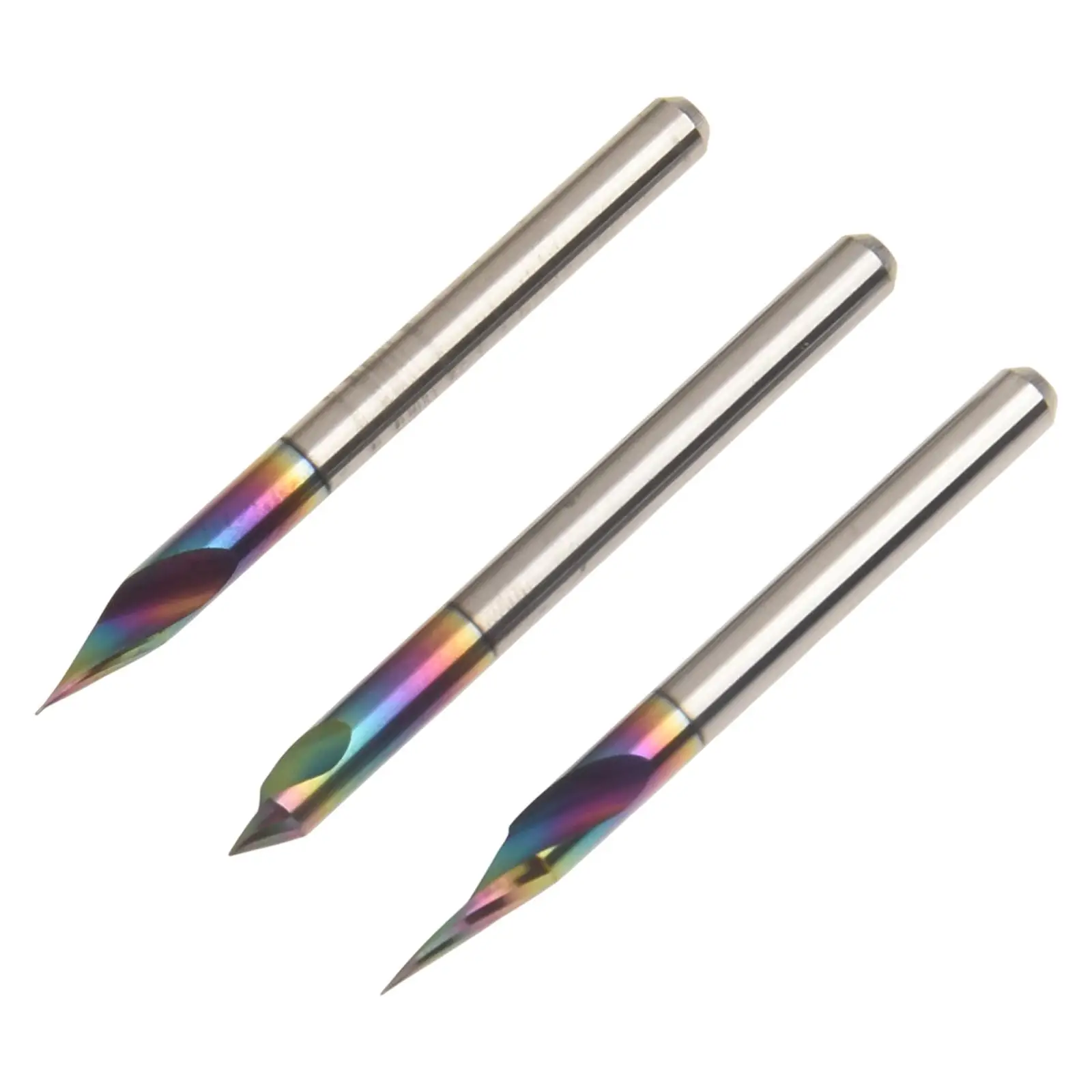 

3PCS Milling Cutter Wood Router Bit 2-Flute Engraving Carbide End Milling For High Precision 20/30/60 Degree Smooth Chip Removal