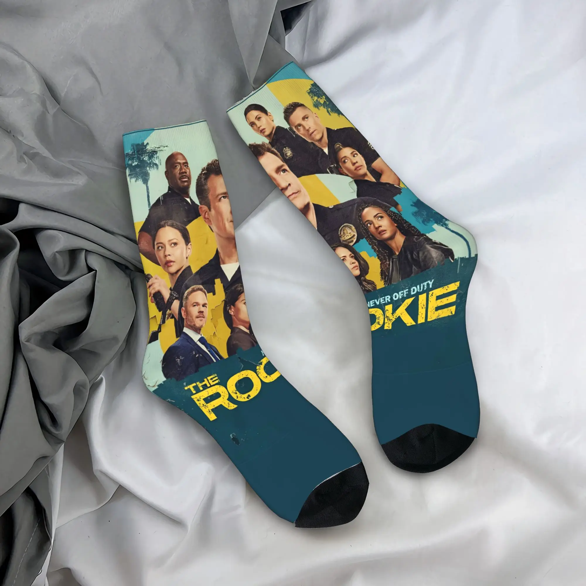 

Чулки для телешоу The Rookie, забавные носки, мужские средние мягкие носки, зимние велосипедные дизайны, противоскользящие