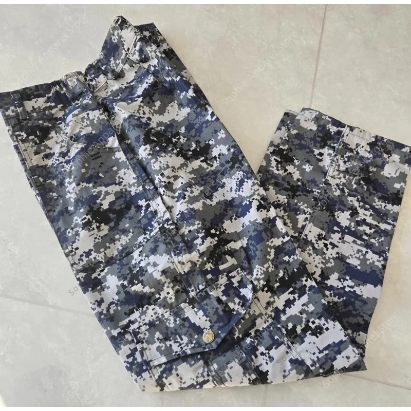 กางเกงยุทธวิธีผู้ชายลายพรางทะเลทราย กางเกงคาร์โก้สไตล์ทหาร มีกระเป๋าหลายช่อง ชุดทำงาน เดินป่า กางเกงกลางแจ้ง