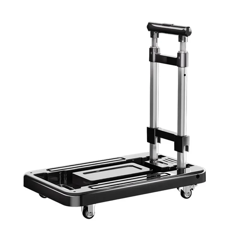 Varilla de tracción para equipaje, carrito pequeño plegable para el hogar, remolque portátil para manipulación de carga, carrito de compras y comestibles