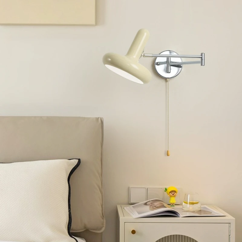 Nordic Led Wall Lamp Bedroom Bed Head light Reading Modern Simple Living Room Study Folding Telescopic Long Rocker Arm Wall Ligh