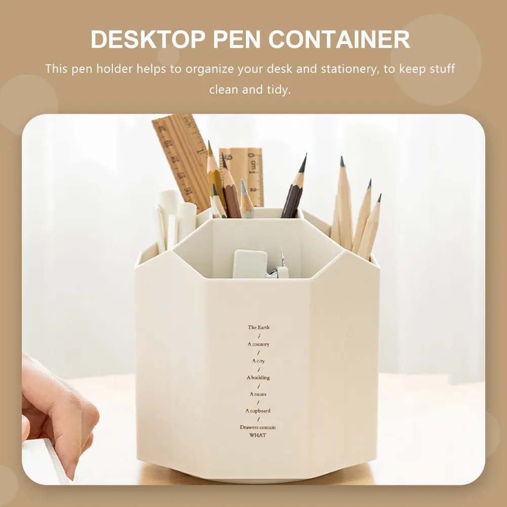 

Вращающийся держатель для ручек, многофункциональный пластиковый органайзер для мелочей, настольный органайзер, канцелярские принадлежности, подставка для кистей, для макияжа