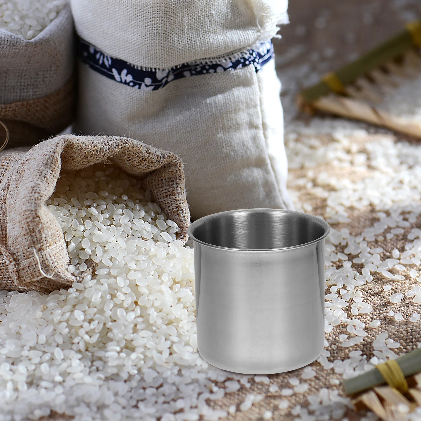 

304 Stainless Steel Measuring Cup Rice Cup Kitchen Tool Smooth Edge Commercial Gourmet Metal Flour Syrup Container