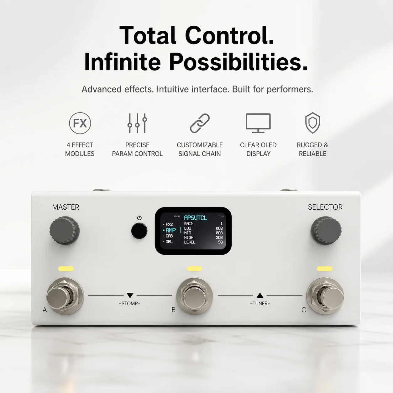 Livtra Mosaic Multi Effects Processor Guitar Effect Pedal Amp Simulation USB Recording Drum Programming For Guitar Players