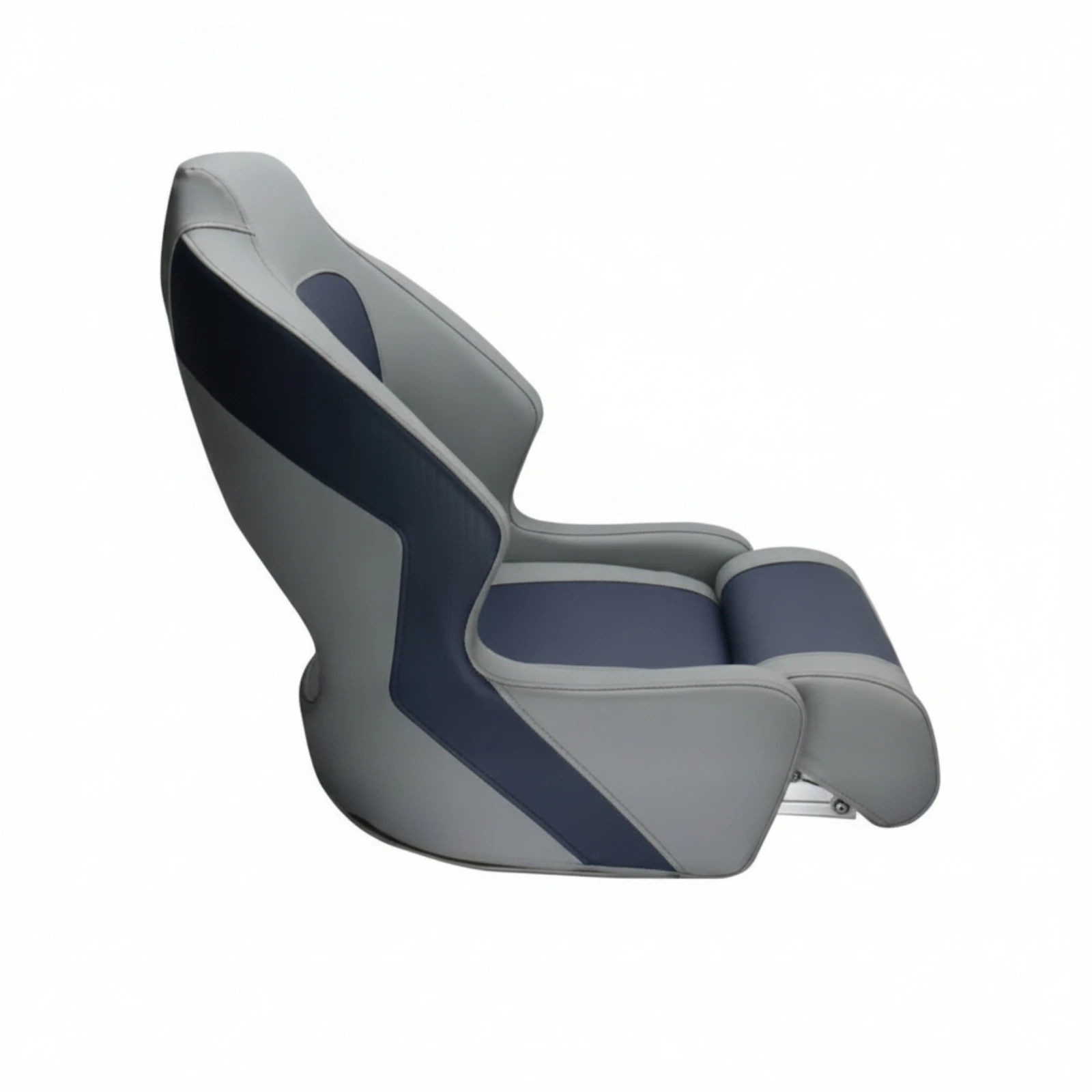 Folding Boat Seat Two-tone Cushion High-back Ergonomic Captain Chair for Marine-grade Durability in Fishing and Speedboats