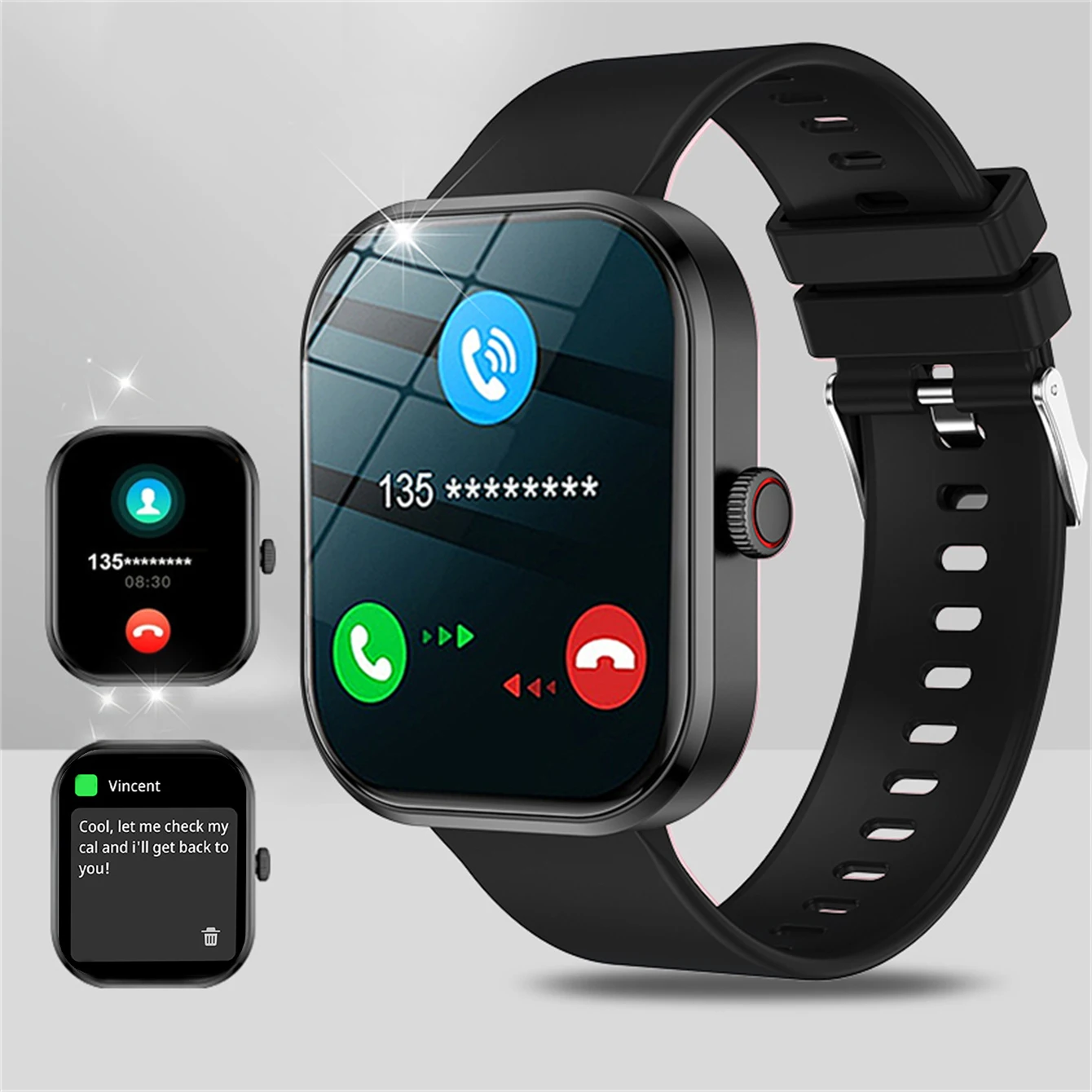 حار بيع 2.0 بوصة HD تعمل باللمس Smartwatch - الاتصال اللاسلكي، التقاط الصور، التحكم بالموسيقى |   متوافق مع Android/iOS، للجنسين
