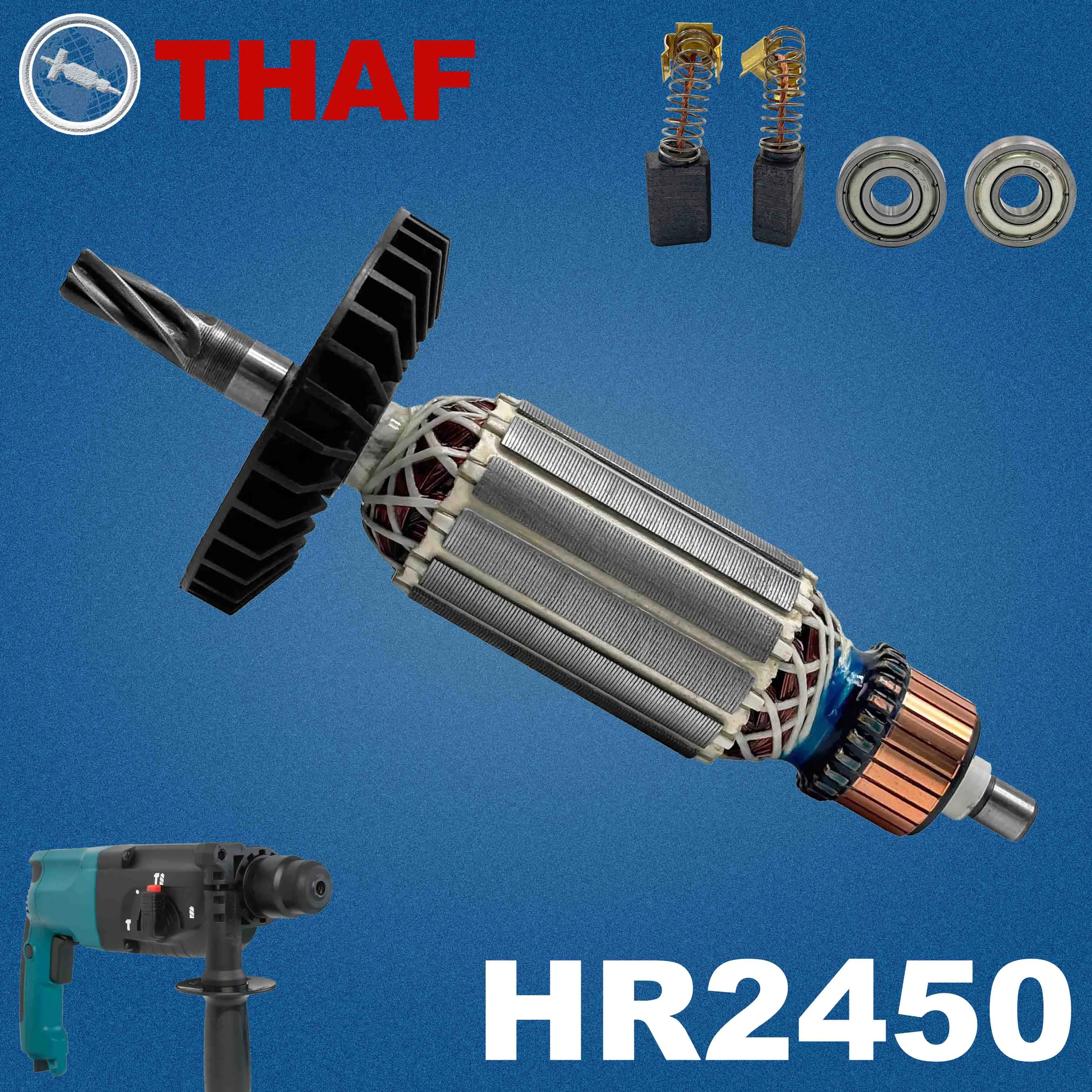 AC 220V 240V HR2450 Armadura Rotor Stator Field para MAKITA Martelo De Perf Peças de reposição Furadeira de impacto 517378-9