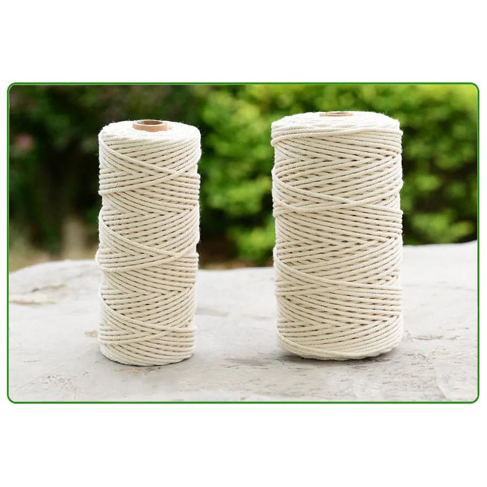 

200 M Cotton Rope Macrame Wall Hanging Crochet Cord Weaving for Handmade Crafts Natural Twisted