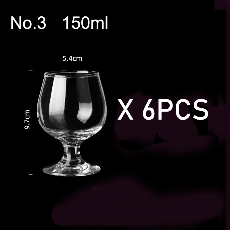 150ML X 크리에이티브 투명 가정용 작은 와인 잔, 주류 주정 유리 샷 브랜디 유리, 세트당 6 개