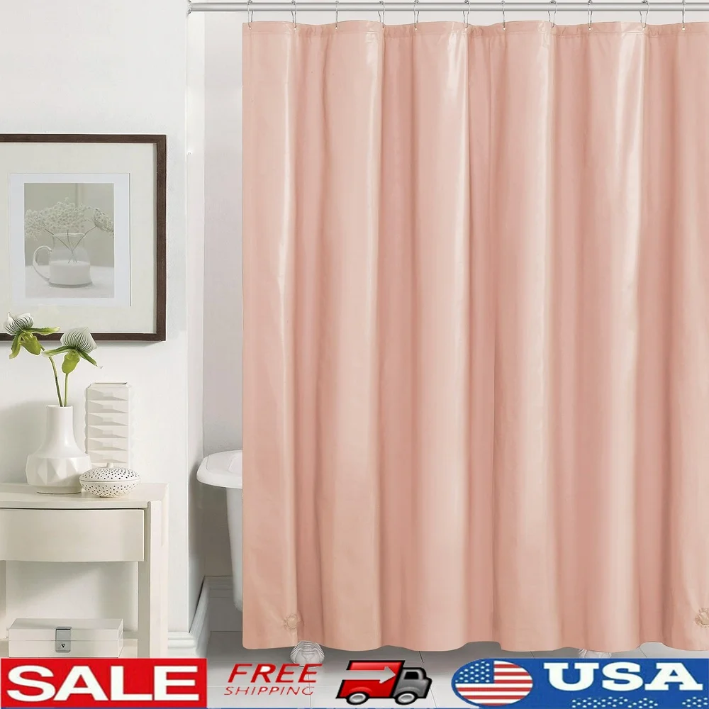 

Water Repellent PEVA Shower Curtain 72x72 Heavyweight 6 Gauge Chloride Free Odorless Durable with Magnets
