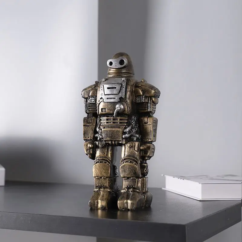 Modern Vintage Robot Figurine Creative Decor Home Ornament for Living Room Wine Cabinet Bookshelf Craft
