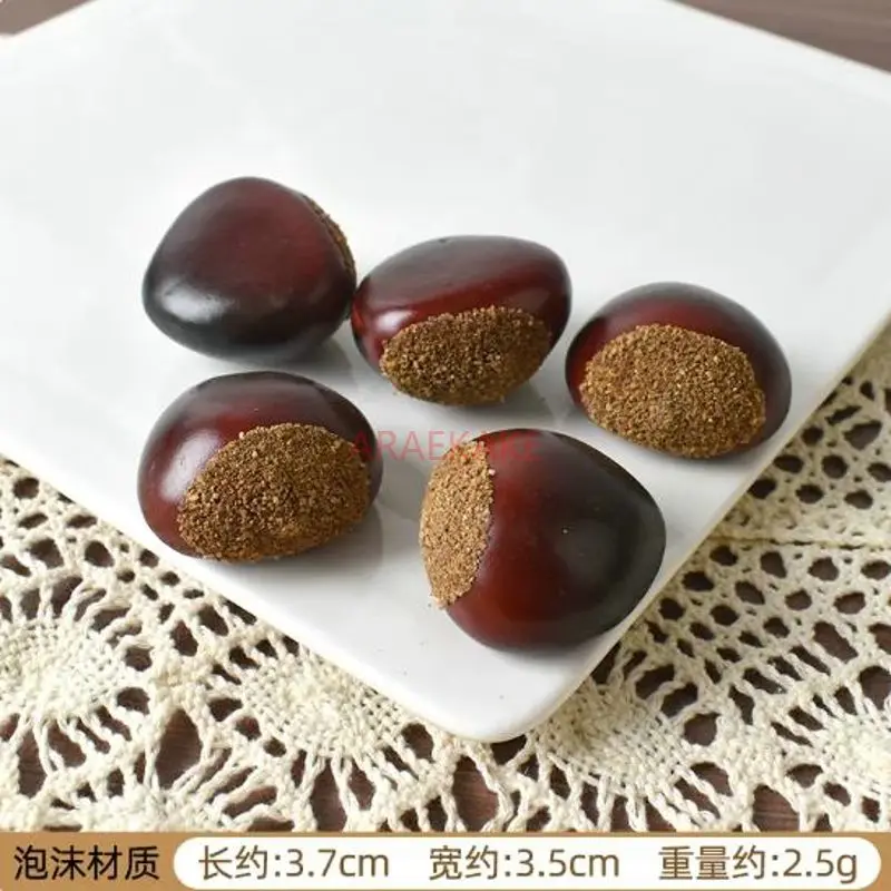 1pcs Simulation board chestnut fruit model with spiky shell hair, large board chestnut food decoration, photography props