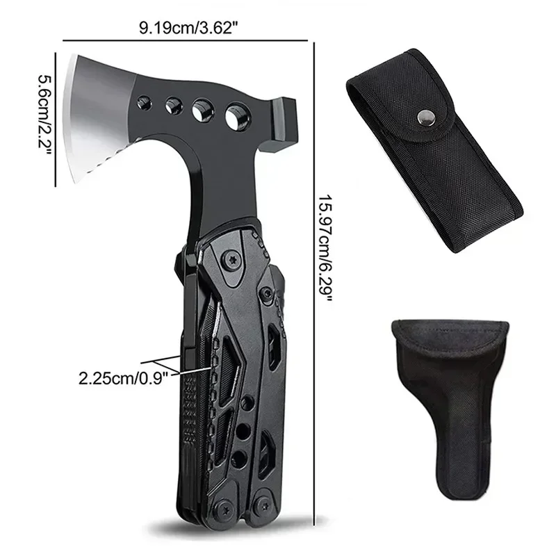 Multifunction Axe Survival Axe Pliers MultiTool Camping Ax Hammer Outdoor Escape Tool Portable Fold Pliers Pocket Knife