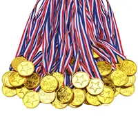 100 piezas Medallas de oro para niños Medallas para premios Medallas de premio ganador de plástico para deportes, competición, espectáculo de talentos