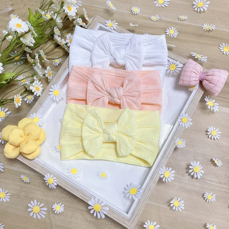 3Pcs/Lot Cable Knit Baby Headbands for Children Elastic Baby Girls Turban Kids Hair Bands Newborn Headwrap Baby Hair Accessories