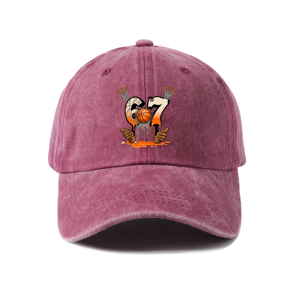 Tiger Number Sixty Seven Graphic Baseball Cap, Vintage Washed Adjustable Unisex Dad Hat, Casual Gift