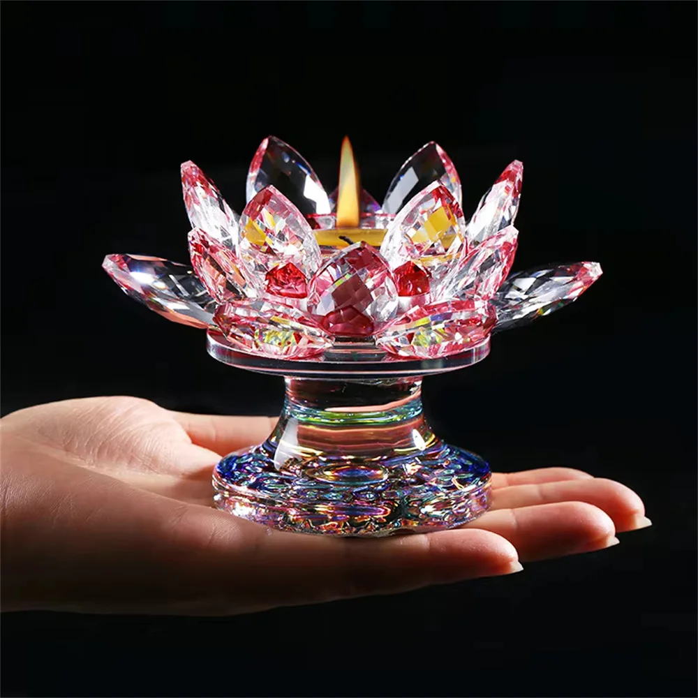 Tibetan Tranic Buddhist Artificial Crystal Lotus Butter Lamp Base ,Temple/Home Putting Decorate Candle Base Price:USD 18.62/piec