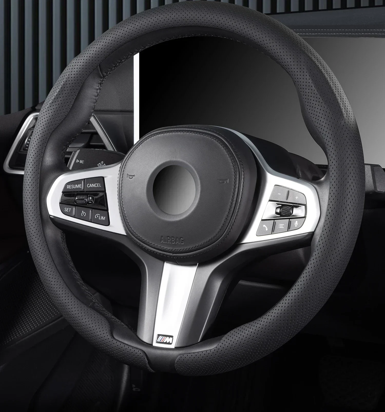 Ultradünner Auto-Lenkradbezug aus Nappaleder, universell, 37–38 cm, für Subaru Crosstrek Forester Outback Impreza Ascent, Auto-Dekoration – Detail 1