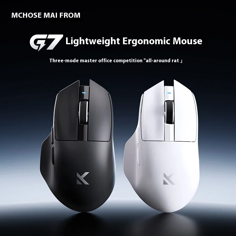 Ratón inalámbrico MCHOSE G7 Pro, Bluetooth, modo Tri, iluminación ergonómica, batería de larga duración, ratón de oficina para juegos personalizado