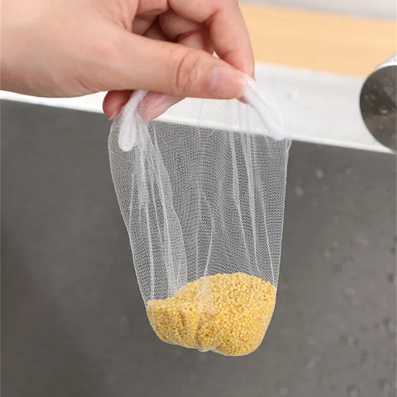 Newest Kitchen Sink Drain Hole Trash Strainer Mesh Disposable Garbage Bag Bathroom Kitchen Waste Bin Filter Bag Wast